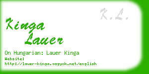 kinga lauer business card